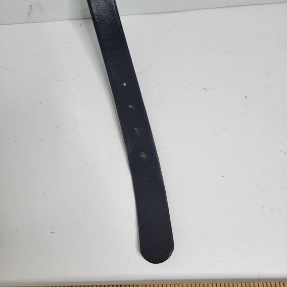 Pierre Leather Belt Cardin Blue 32/80 - Imported Cowhide Cowboy Dress Preppy - Picture 13 of 16